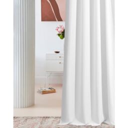 ROOM99 Laurel Curtain with Eyelets, 140 x 250 cm, Width x Height Sliding Curtains, Living Room, Bedroom, White, Pack of 1