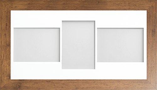 Frame Company Watson Rustic Multi-Aperture Photo Frame with Mount, 20x10 for 7x5 (x3 LPL) * Choice of Frame Colour and Mount Design* NEW