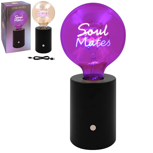 Lesser & Pavey LED Text Lamp Soul Mates Night Lights - Gift for Your Loved Ones - Living Room Décor Night Lamp - Decorative Night Lights for Home & Office