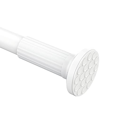 Umimile Shower Curtain Rod, 130-165mm, Adjustable, Spring Tension Tension Curtain Rod, Stainless Steel for Closet, Window or Shower, No Drilling, No Rust, Easy to Install, White