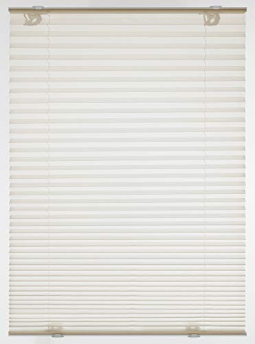 Gardinia Solo Pleated Blind with Suction Cups, Opaque Folding Blind, All Mounting Parts Included, 2 Operating Rails Made of Aluminium, Cream, 70 x 130 cm (W x H)