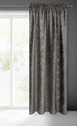 Eurofirany Adria Velvet Curtain with Ruffle Tape Patterned Velvet Look Geometric Pattern Modern Classic Living Room Bedroom Balcony Door 140 x 270 cm Gtaphit and Grey