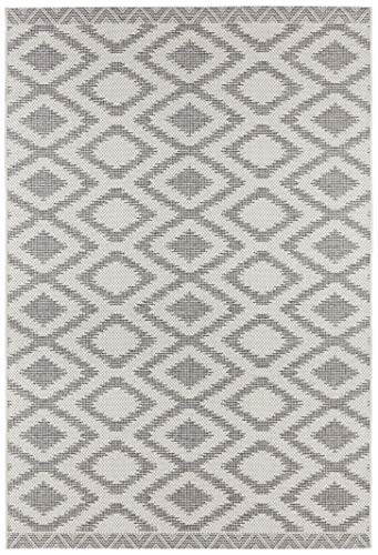 NORTHRUGS Isle Indoor and Outdoor Rug, 160 x 230 cm, Diamond Weatherproof, Modern Ethnic Pattern for Balcony, Patio, Conservatory, Kitchen, Bath Mat, Living Room Rug, Waterproof in Grey