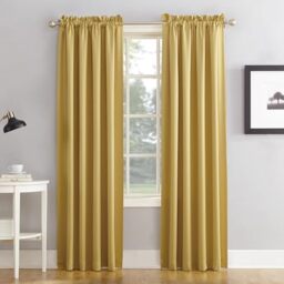 "Sun Zero Barrow 2-Pack Solid Total Blackout Rod Pocket Curtain Panel Pair, 54"" x 84"", Flax"