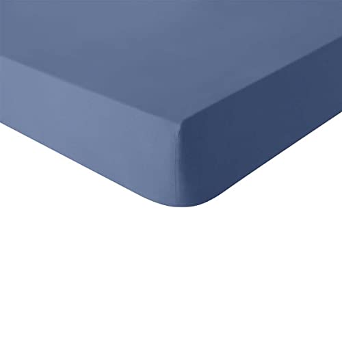 Essix Plain Cotton Fitted Sheet, Made in France, 90 x 200 cm, Plain
