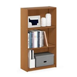 Furinno BASIC 3-Tier Open Shelves Bookcase, Book Shelf, Light Cherry
