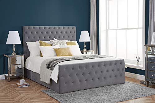 Birlea, Marquis Fabric Ottoman Storage Bed, Grey Velvet, 150cm