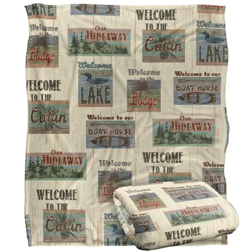 Jq Licensing - Jl-Jp Welcome To The Cabin Lake Signs Silky Touch Super Soft Throw Blanket 152 X 127 Cm