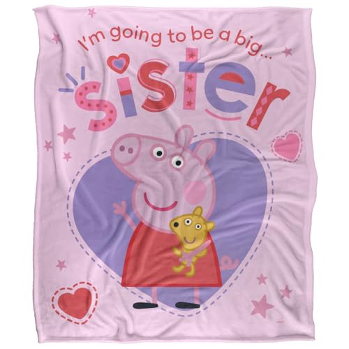 Peppa Pig Big Sister Silky Touch Super Soft Throw Blanket 152 X 127 Cm