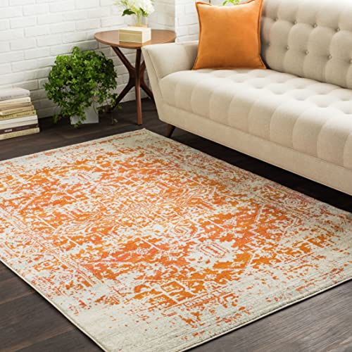 Livabliss Juliette Syracusa Vintage - Area s Living Room 200x274 cm, Dining Floor, Kitchen, Traditional Multicoloured Boho, Easy Care Pile, Bohemian Large, Burnt Orange, Beige