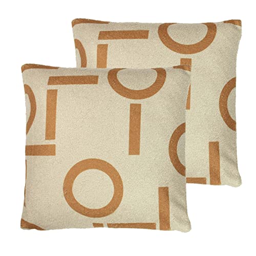 furn. Shearling Circa Polyester Filled Cushions (Twin Pack), Polyester, Ginger