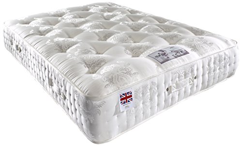 Imperial Mattress Organic 2000 Pocket Sprung Deep Tufted Mattress, White, 12-Inch, Full Size