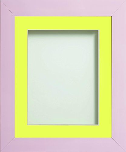 Frame Company Candy Range Peony Picture Photo Frames with Lemon Bon Bon Mount, 9x7 for 7x5 *Choice of Sizes and Colours* Fitted with Real Glass