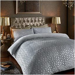 GC GAVENO CAVAILIA Teddy Fleece Cover, Fluffy Fitted Sheet, Warm Cozy Ultra Soft Bed, Polyester, Grey, Double-Duvet Set