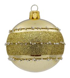 Set of 6 ornamental balls (Ø 7 cm) in hand-blown glass for Christmas tree