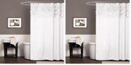 "Lush Decor Curtain, Polyester, White, 72"" W x 72"" L (Pack of 2)"