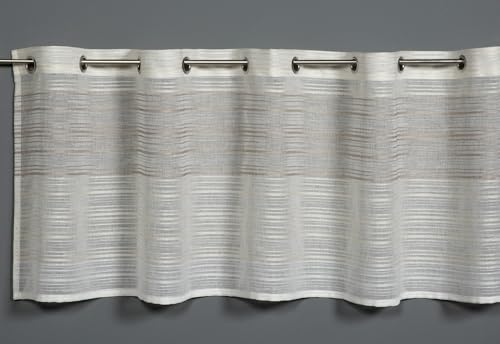 Gardinia Bistro Curtain Woven Stripes Beige 140 x 45 cm