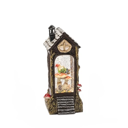 Konstsmide Christmas Decorations LED Snow Globe Elf House/Indoor, 5 Hour Timer/Battery Operated: 3xC 1.5V (excl.)/Christmas Lantern 1 Warm White Diodes