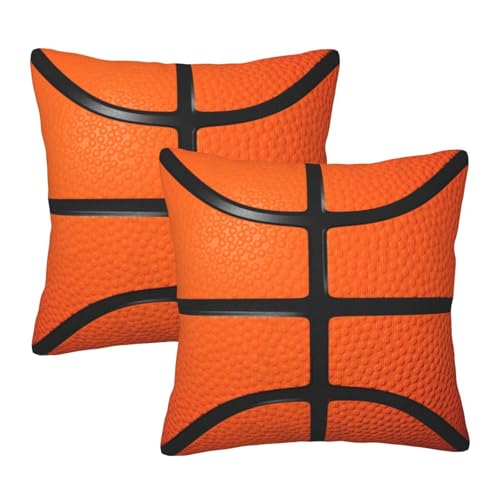 aipoase Basketball Throw Pillow Covers 18 X 18 Inch Set of 2 Pillow Cases Decoration Cushion Cover for Sofa Bedroom Living Room Outdoor