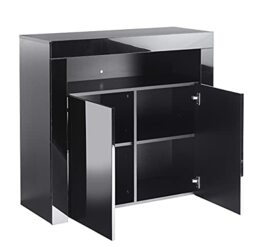 MMT Furniture Designs Sideboard, Engineered Wood, Black, 90 cm x 35cm x 83cm