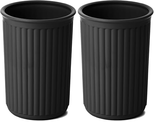 TATAY Toothbrush Holder Black - Recycled Plastic - Toothbrush and Toothpaste Holder - Easy to Clean - Stable Bathroom Cup Holder - Minimalist Plastic Toothbrush Holder - Made in Spain ??? BaoBab