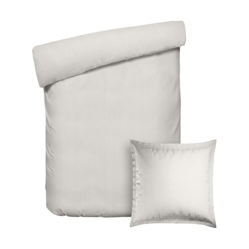 Pure Cotton 2-Piece Single Bed Linen – Duvet Cover 135 x 200 cm and Pillowcase 80 x 80 cm – 100% Cotton Percale, 80 Thread Count, 122 GSM – Breathable Oeko-TEX Certified – Horizon – Taupe