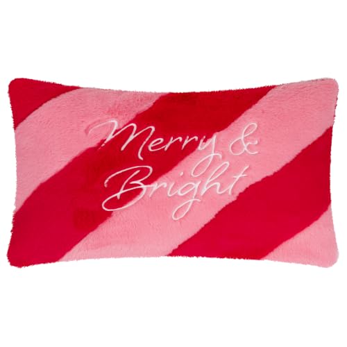 furn. Merry and Bright Fur Polyester Filled Cushion (Red - 30x50cm)