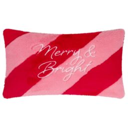 furn. Merry and Bright Fur Polyester Filled Cushion (Red - 30x50cm)