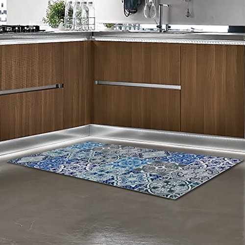 Vilber Grand Chef Lisbon Rug, Vinyl, Blue, 50 x 100 x 0.2 cm