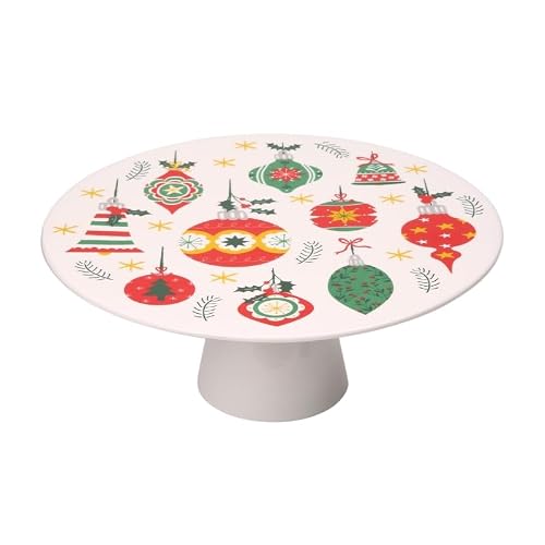 Dexam Christmas Baubles Cake Stand, White
