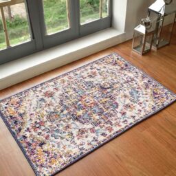 Livabliss Lou Asmara Vintage Runner Design – Hallway Living Room 60x90 cm, Scandi Neutral Look, Traditional Patterned Boho Style, Easy Care, Burgundy Blue