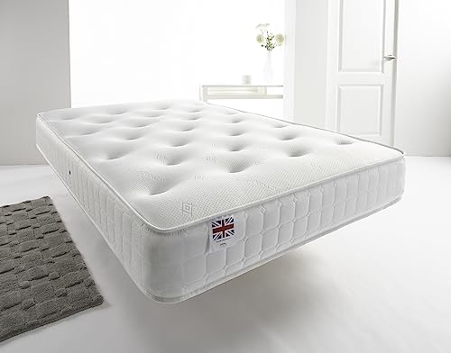Aspire Beds Natural Quad Comfort Breathable Aspire-Cool Touch Luxury Tufted Sleep Surface Bonnell Sprung Mattress, 5ft King Size