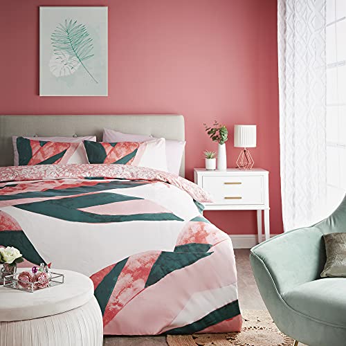 Cosmopolitan Miami Reversable Vibrant Print Duvet Set Super Soft Easy Care Designer Duvet Cover Quilt Bedding Set - Single (135cm x 200cm) + 1 Matching Pillowcase, 541800GE