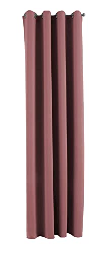 Gardinenbox NewYork Opaque Curtain Dusky Pink H x W 225 x 140 cm Pack of 1 Thermal Blackout Curtain Blackout Eyelet Sound-Absorbing Oeko-Tex UV Protection Tieback 201920600