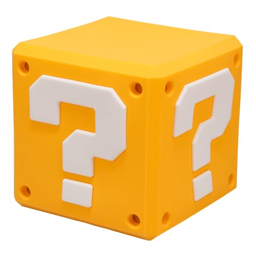 Super Mario Question Block SquishyGlo Light – Soft Silicone Night Light, Rechargeable LED Lamp, Official Nintendo Merchandise - Paladone