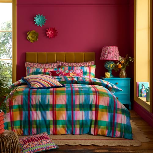 Sophie Robinson Wanderweave Ikat Check Single Duvet Cover Set Bright