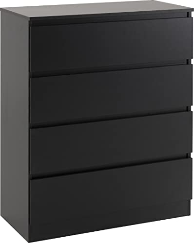 Seconique Malvern 4 Drawer Chest in Black