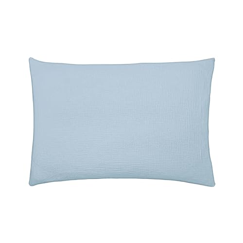 Cotton Gauze Pillowcase 50 x 75 cm Tendresse Heure Bleue, Essix, Blue