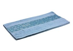 Dekohelden24 Bath Towel/Bath Towel/Beach Towel in Light Blue with German Text Heute ist Dein Tag - Heute ist Dein Tag - 100% Cotton, Size L/W: Approx. 70 x 140 cm