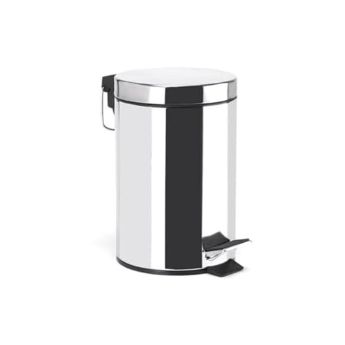 MSV Stainless Steel Pedal Bin, Silver, 5 Litre
