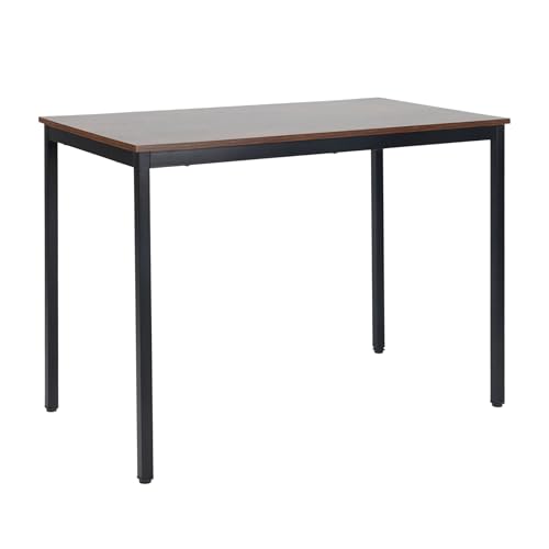 Relaxdays dining table, for 4 people, kitchen table HWD: 76x110x60 cm, dining & kitchen, up to 80 kg, brown/black