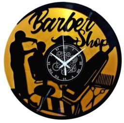 Instant Karma Clocks - Wall Clock - Barber Shop - Hair Salon - Hairdresser Stylist (Black And Gold B4)