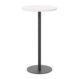 Office Hippo Circular Bar Table, Sturdy & Robust High Office Table, Stylish Work Table For Home Office, Ideal For Reception Area & Breakout Room, High Table Desk, 5 Year Guarantee - White / Black
