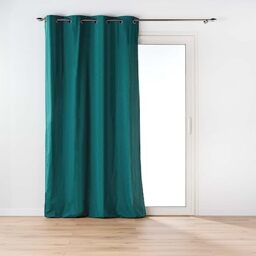 Douceur d'Intérieur, Curtain with eyelets (135 x 260 cm) Twily Emerald, Cotton/Recycled Polyester