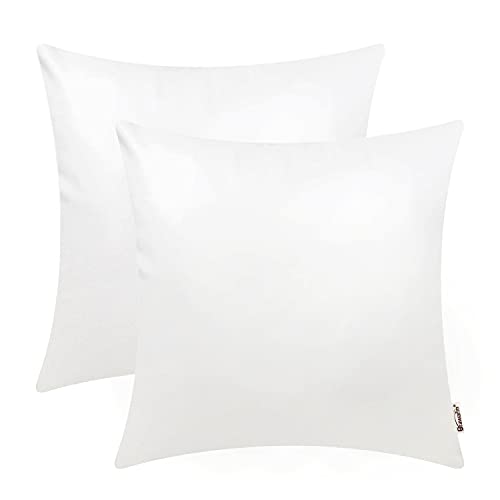 BRAWARM Decorative Throw Pillow Covers, Faux Leather Throw Pillow Cushion Covers, Solid Faux Leather Couch Cases for Living Room Garden Bed, True, 45cm x 45cm, Pack of 2