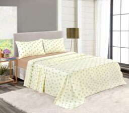 Kampala Hill 100% Brushed Cotton Flannelette Sheet Set - Fitted Sheet, Flat Sheet, Pillow Cases Cream King
