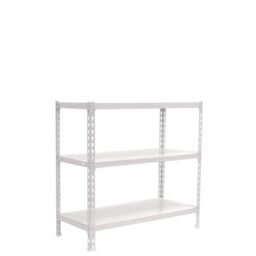Simon Rack Garage Shelving Units 900x900x500 mm, 3 Tier Steel Rack, 180 kg per Shelf, White - Simonclick
