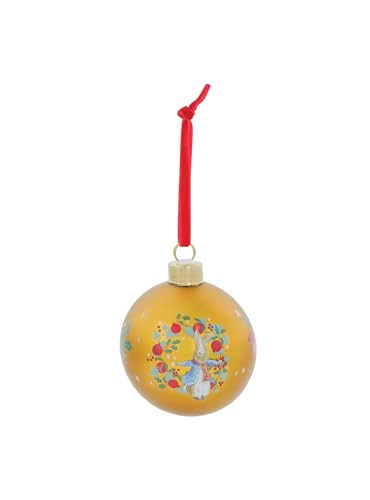 Beatrix Potter Peter Rabbit Gold Festive Bauble