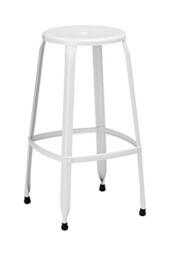 Premier Housewares Disc Stool, Metal, White, Set of 4