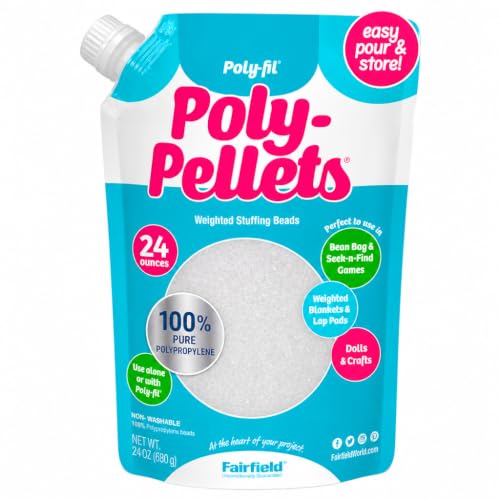 Fairfield Poly-Fil Poly-Pellets Premium Polyester Beads, Stuffed Animals, Toys, Bean, Weighted Blankets, and More, 24-Ounce Bag